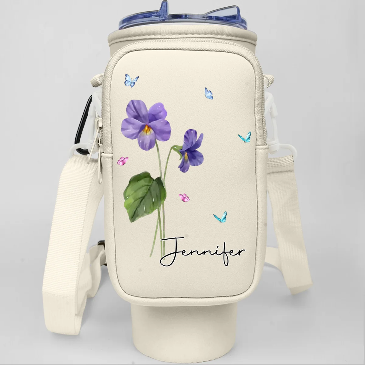 You Are The Most Beautiful Flower - Personalized Custom 40oz Water Bottle Carrier Bag - Image 10