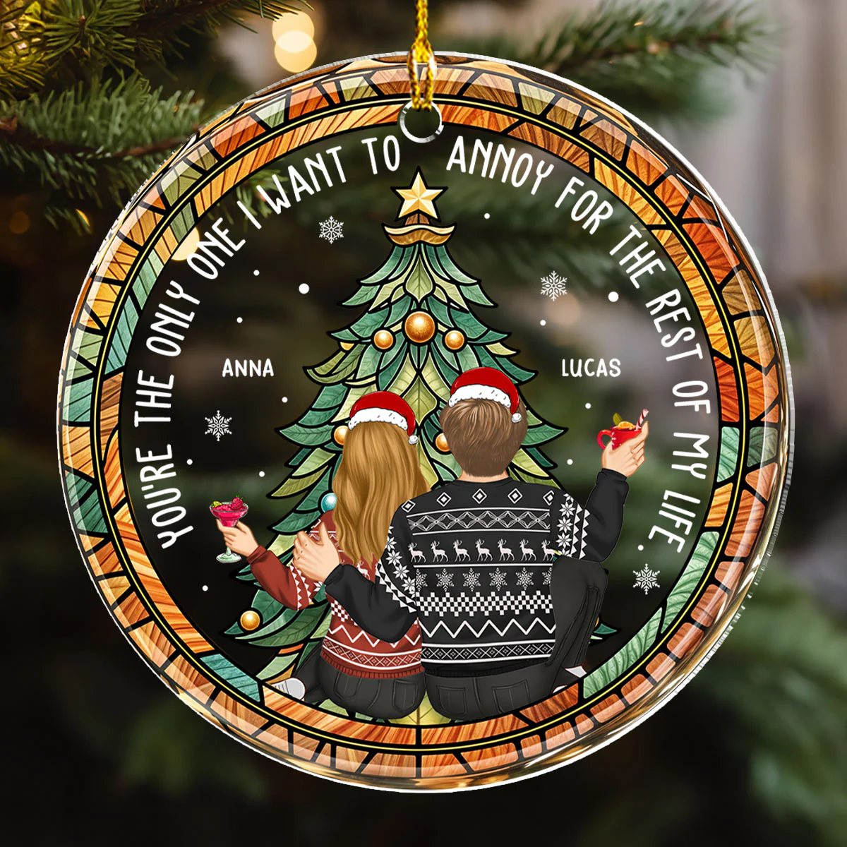 You Are The Only One I Want To Annoy Christmas - Personalized Custom Acrylic Ornament - Image 4