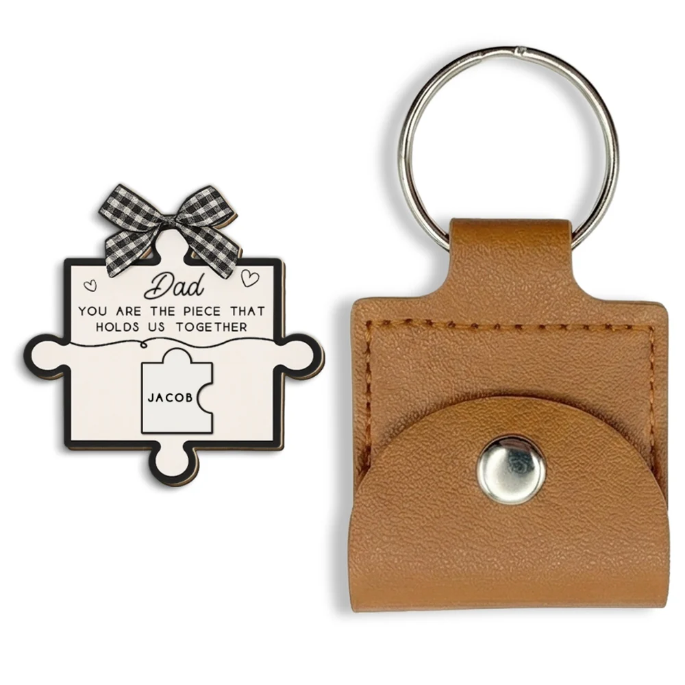 You Are The Piece That Holds Us All Together - Personalized Custom Wooden Pocket Hug - Image 6