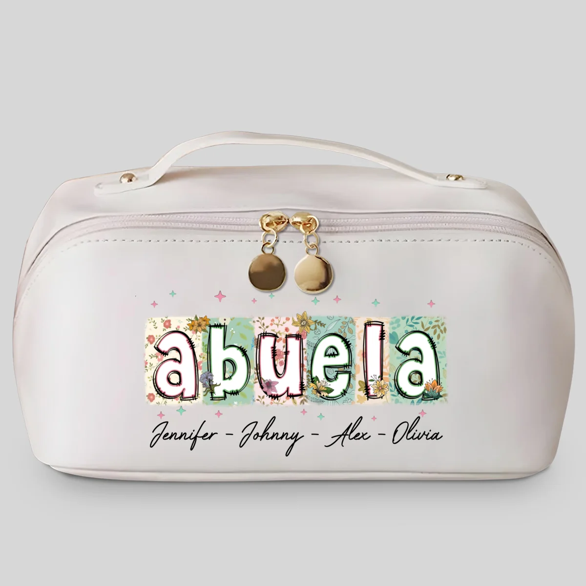 You Are The Piece That Holds Us Together - Personalized Custom Leather Makeup Bag - Image 7