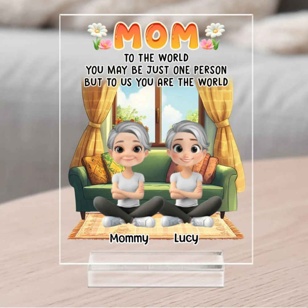 You Are The World - Personalized Custom Acrylic Plaque With Base - Image 6