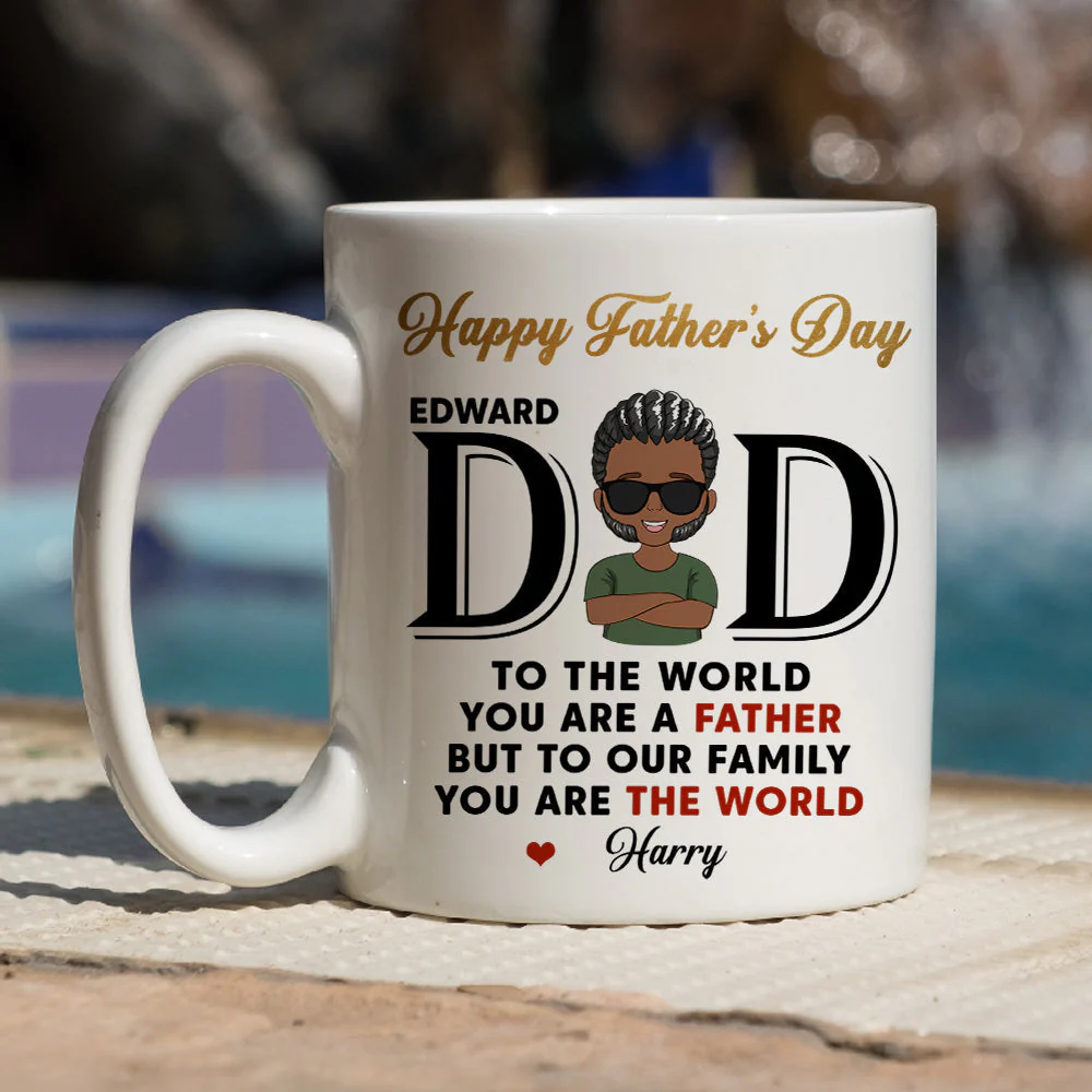 You Are The World - Personalized Custom Coffee Mug - Image 4