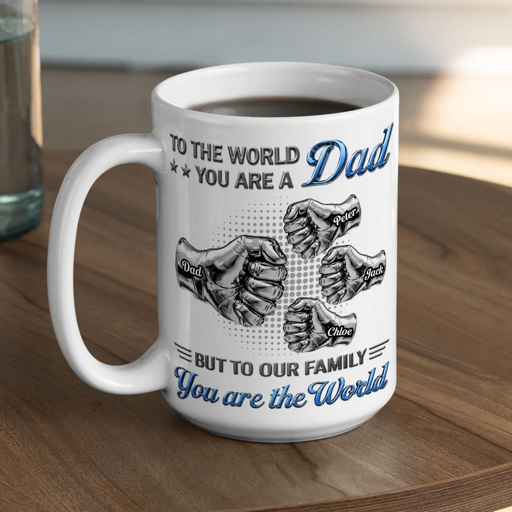 You Are The World To Our Family - Personalized Custom 3D Inflated Effect Mug - Image 5