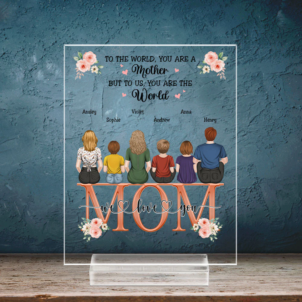 You Are The World To Us - Personalized Custom Acrylic Plaque With Base - Image 4