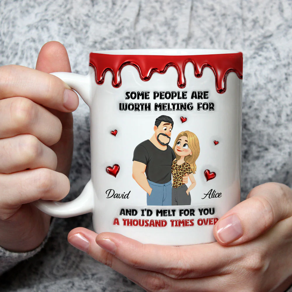 You Are Worth Melting For - Personalized Custom 3D Inflated Effect Coffee Mug - Image 3
