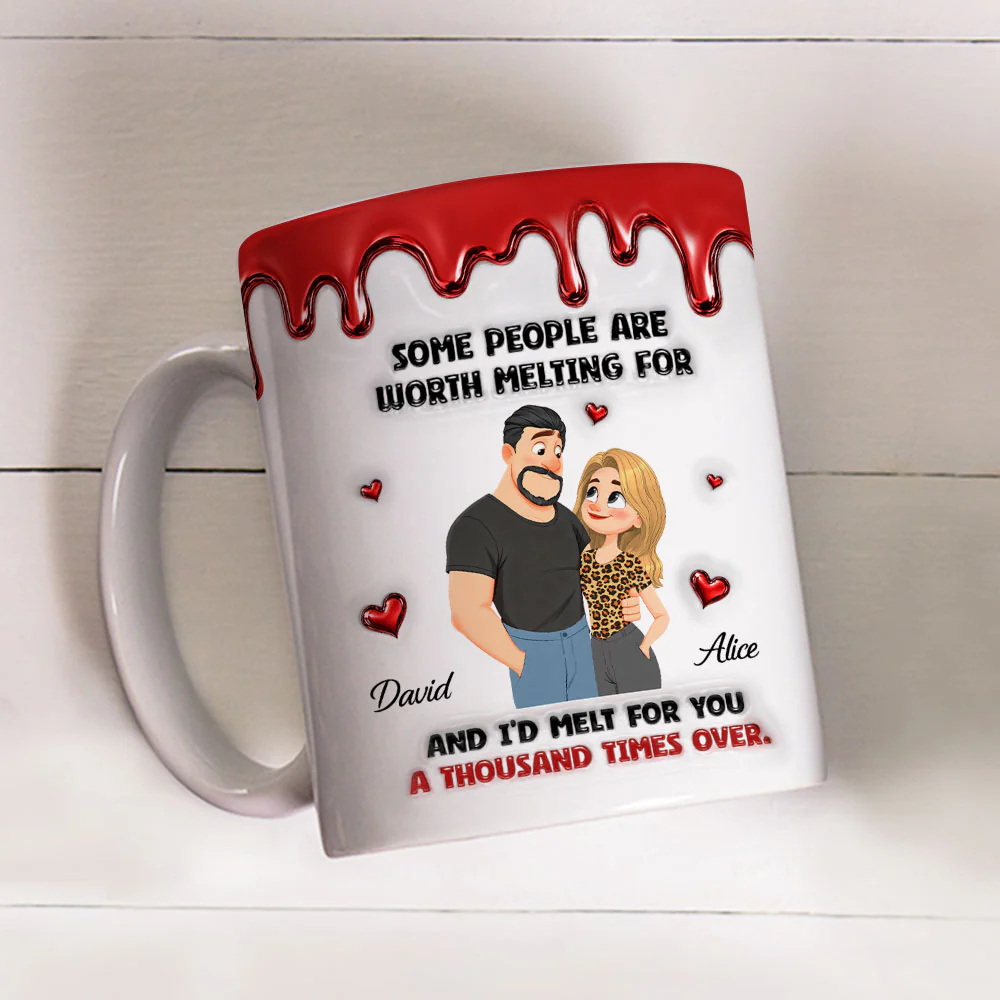 You Are Worth Melting For - Personalized Custom 3D Inflated Effect Coffee Mug - Image 4