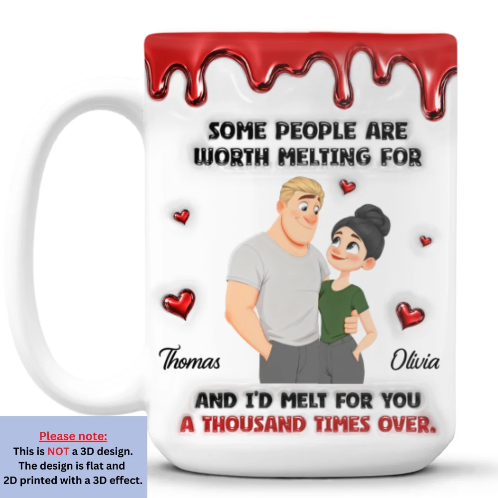 You Are Worth Melting For - Personalized Custom 3D Inflated Effect Coffee Mug - Image 9