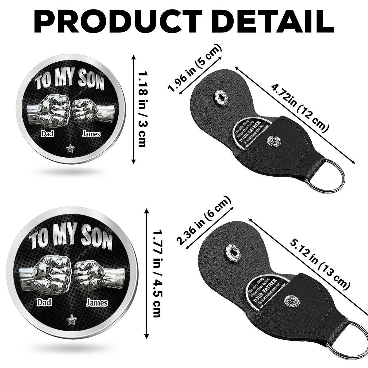 You Be A Dad Black Version - Personalized Custom Pocket Hug - Image 6