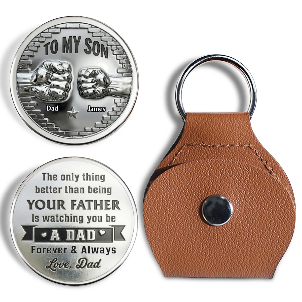 You Be A Dad Metal Version - Personalized Custom Pocket Hug - Image 7