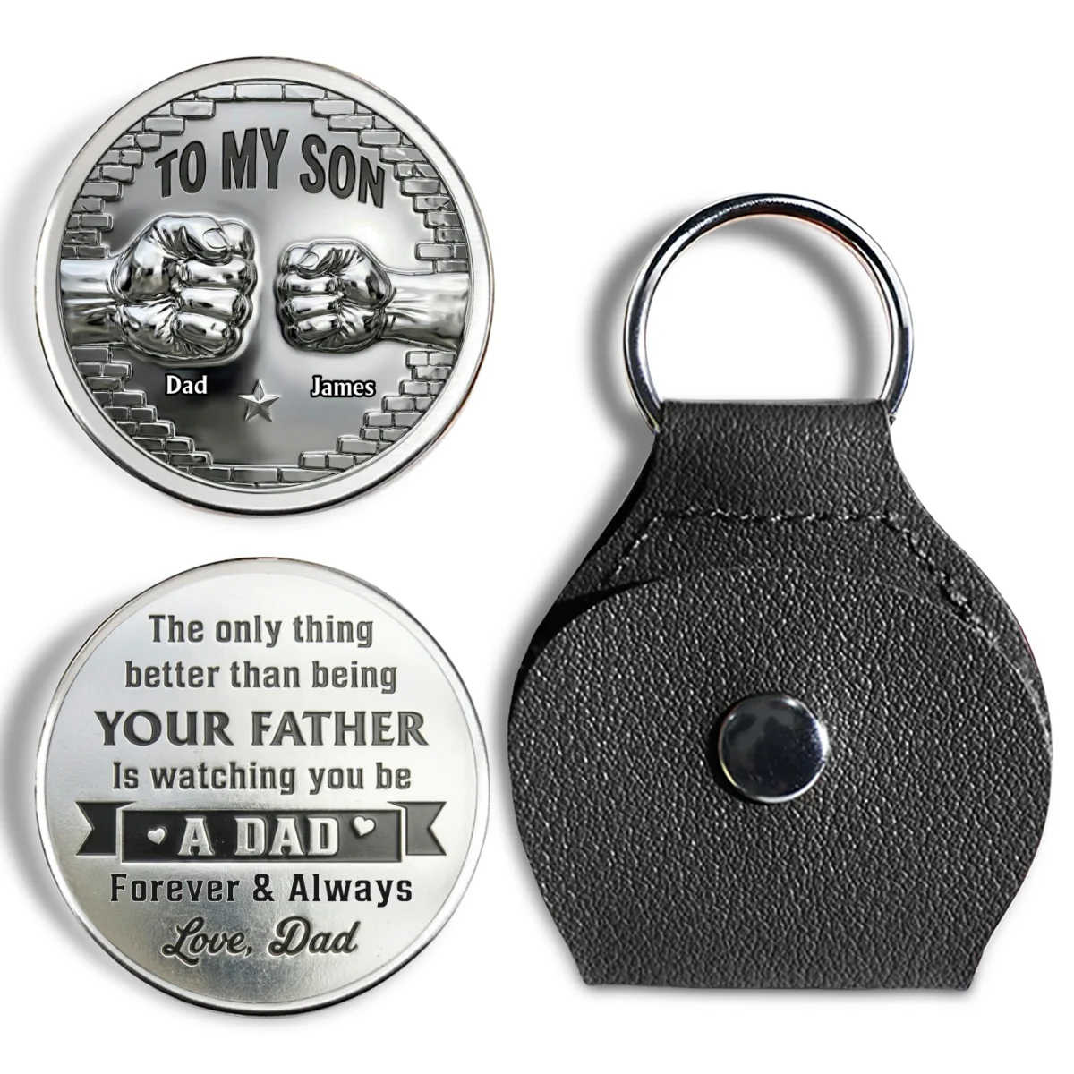 You Be A Dad Metal Version - Personalized Custom Pocket Hug - Image 8