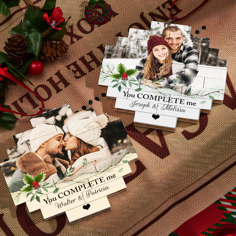You Complete Me - Personalized Custom Puzzle Ornament - Image 3