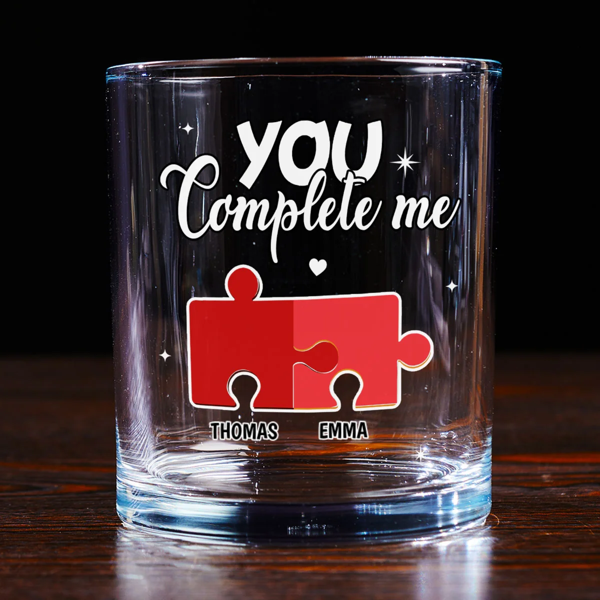 You Complete Me - Personalized Custom Whiskey Glass - Image 6