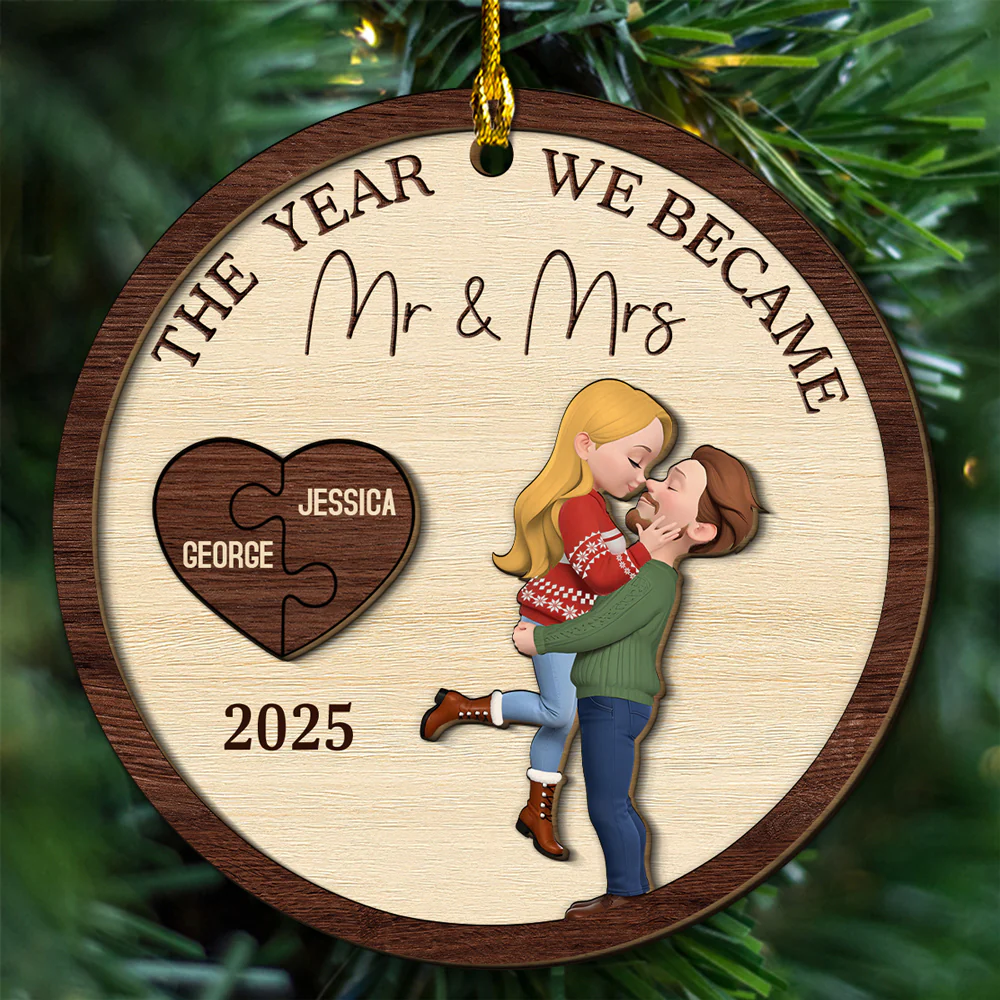 You Complete My Whole Heart - Personalized Custom Freeshape 2-Layered Wood Ornament - Image 3