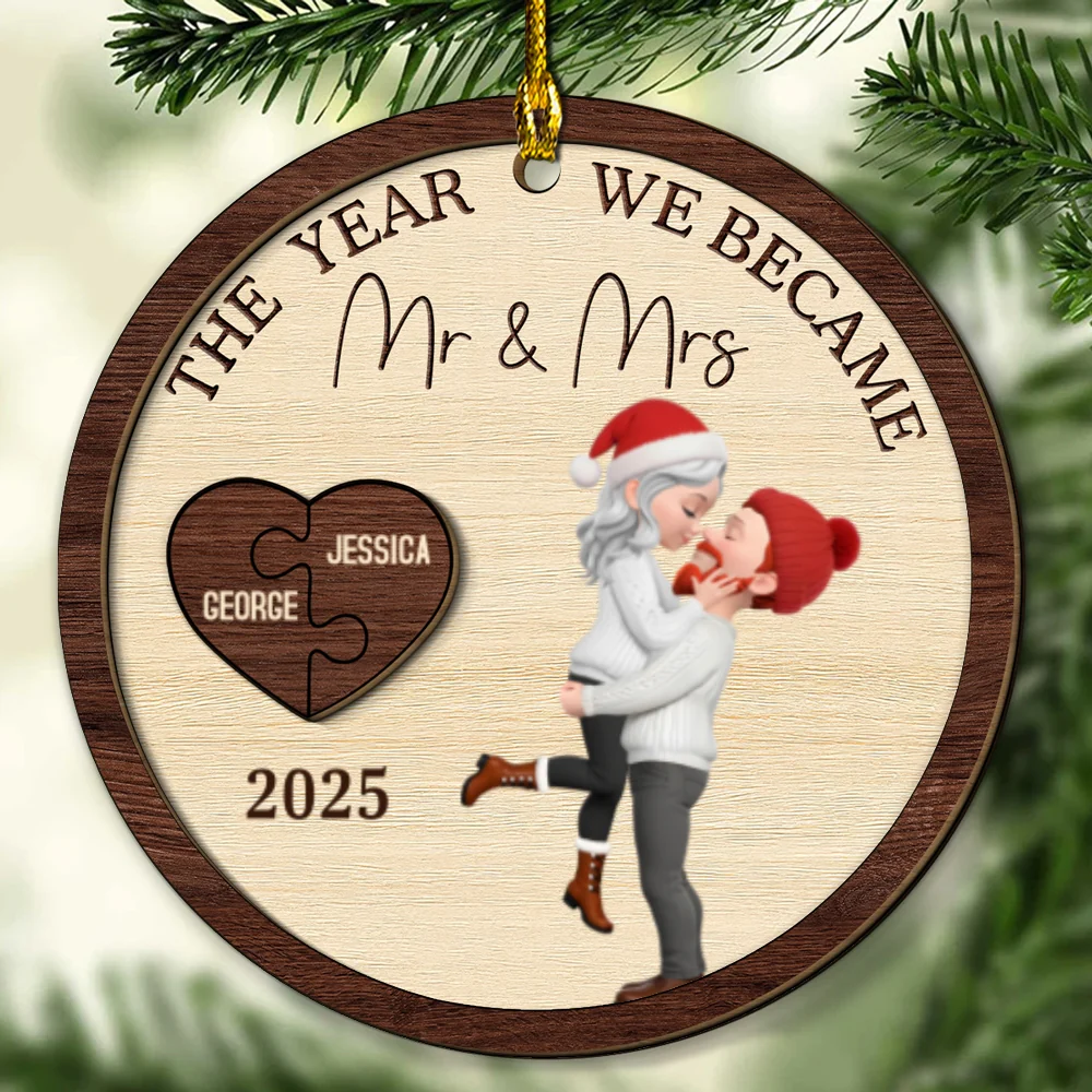 You Complete My Whole Heart - Personalized Custom Freeshape 2-Layered Wood Ornament - Image 6