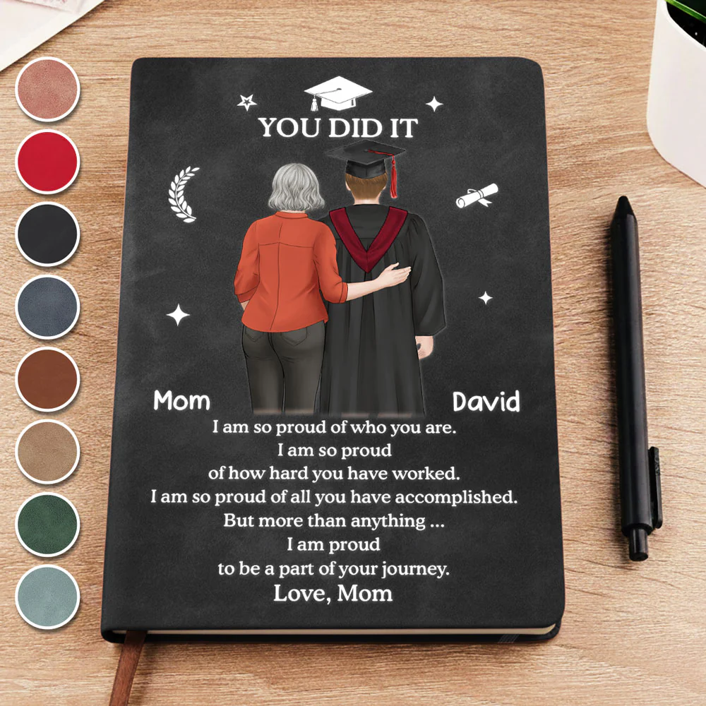 You Did It - Personalized Custom Leather Journal - Image 3