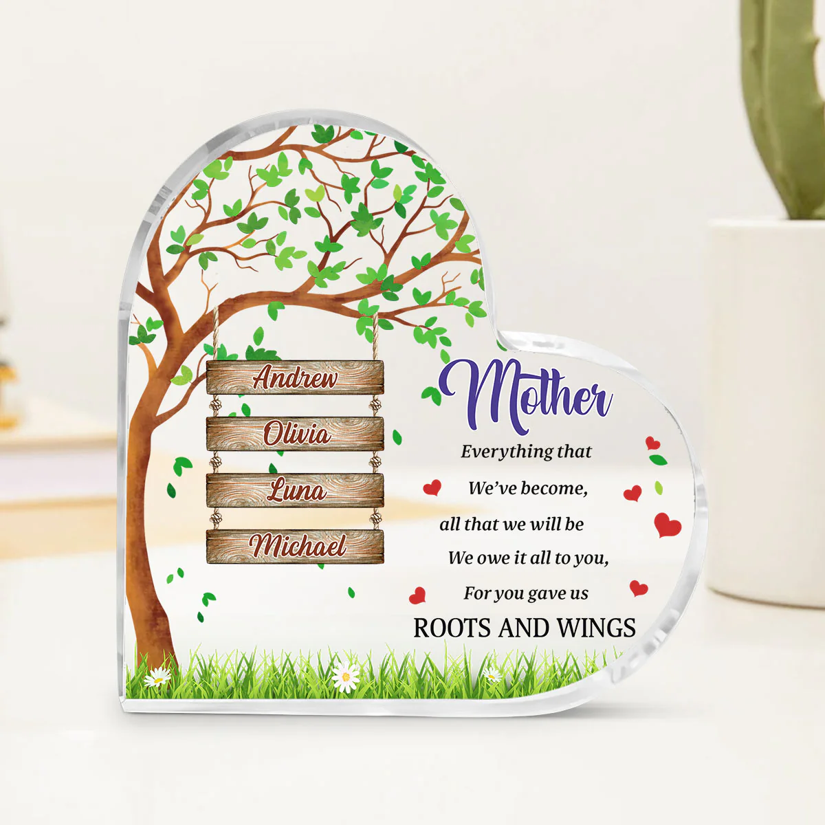 You Gave Us Roots And Wings - Personalized Custom Acrylic Plaque - Image 3