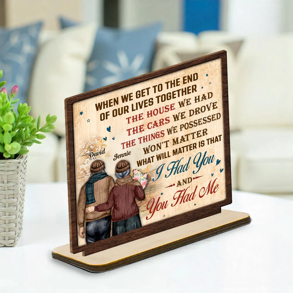 You Had Me - Personalized Custom 2-Layer Wood Plaque With Flat Base - Image 2