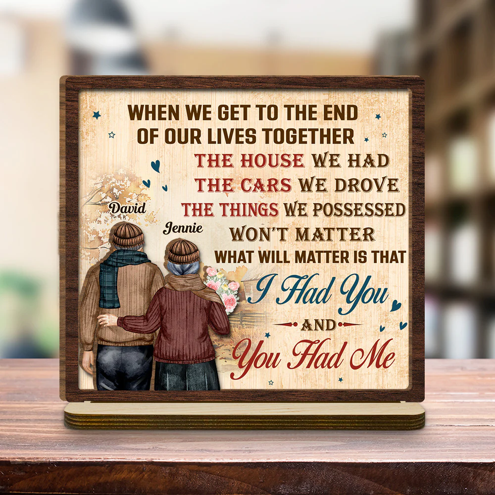 You Had Me - Personalized Custom 2-Layer Wood Plaque With Flat Base - Image 3