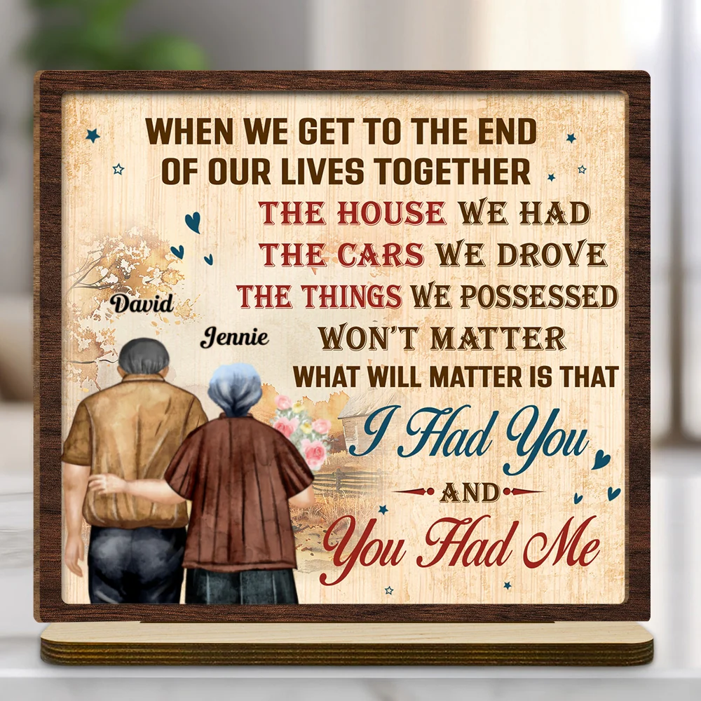 You Had Me - Personalized Custom 2-Layer Wood Plaque With Flat Base - Image 6
