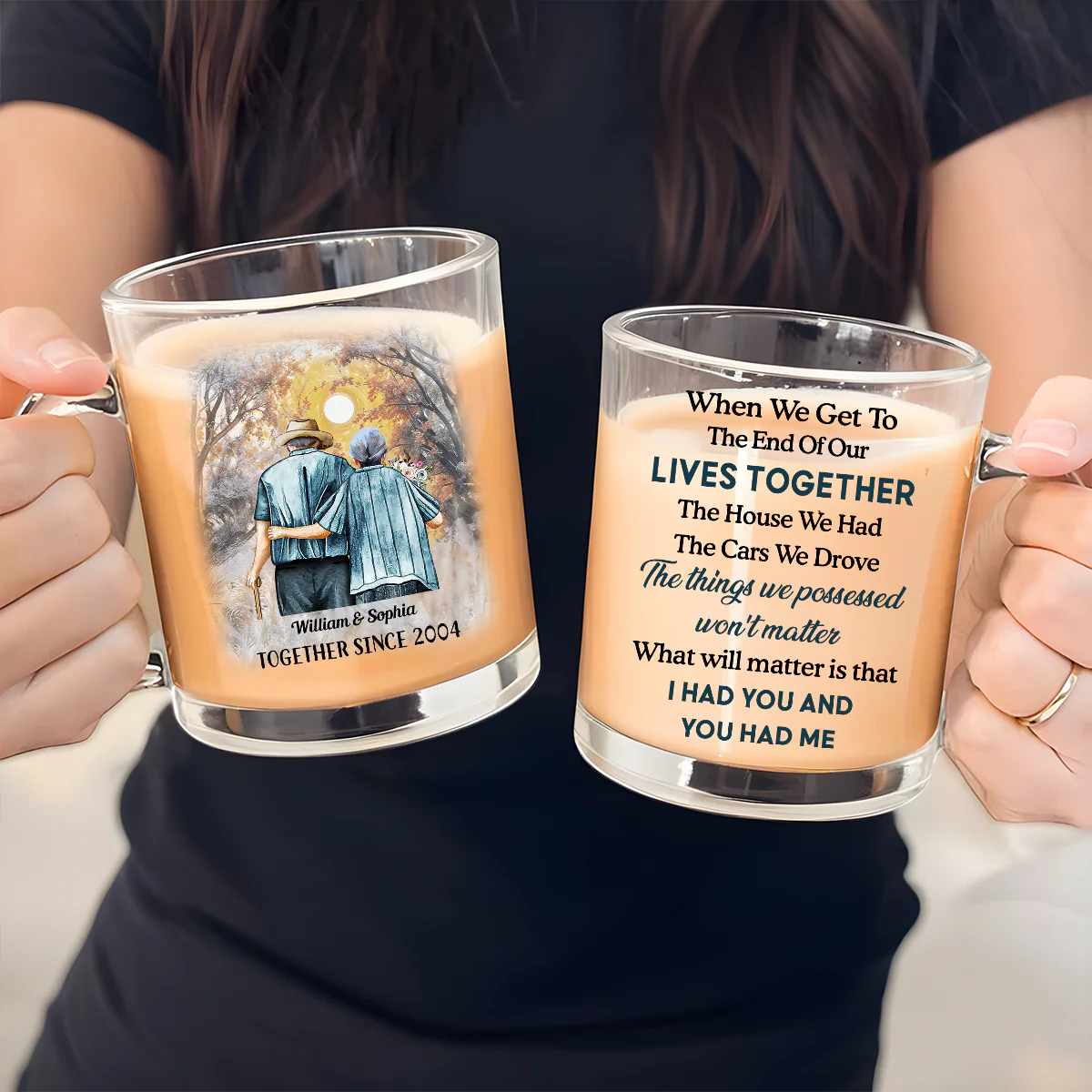 You Had Me - Personalized Custom Glass Mug - Image 5