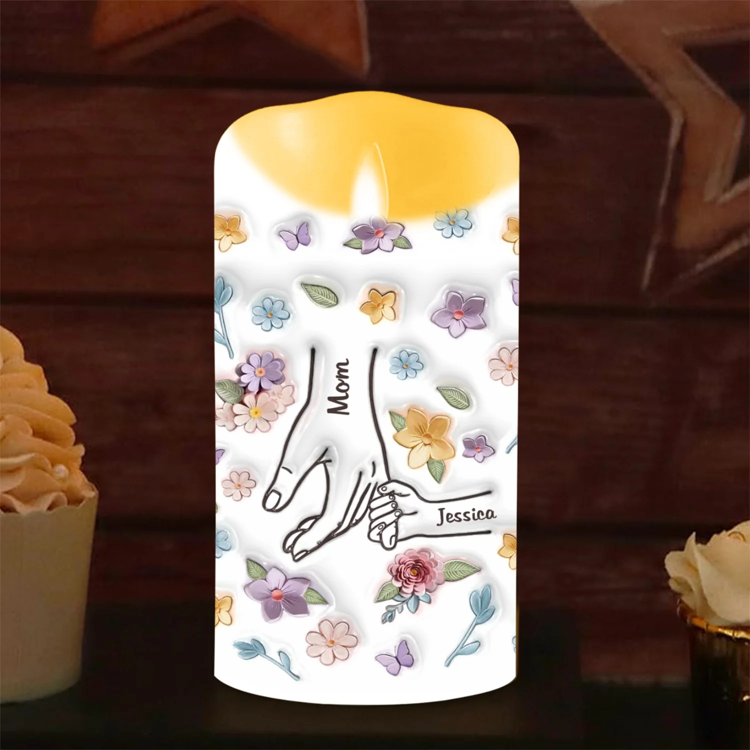 You Hold My Hand Also My Heart - Personalized Custom 3D Inflated LED Candle - Image 6