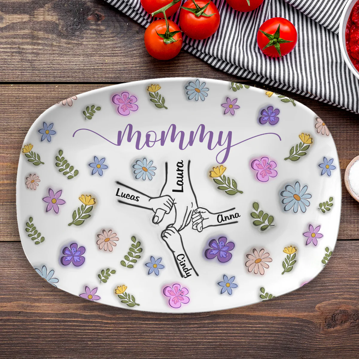 You Hold My Hand And My Heart - Personalized Custom 3D Inflated Effect Platter - Image 4