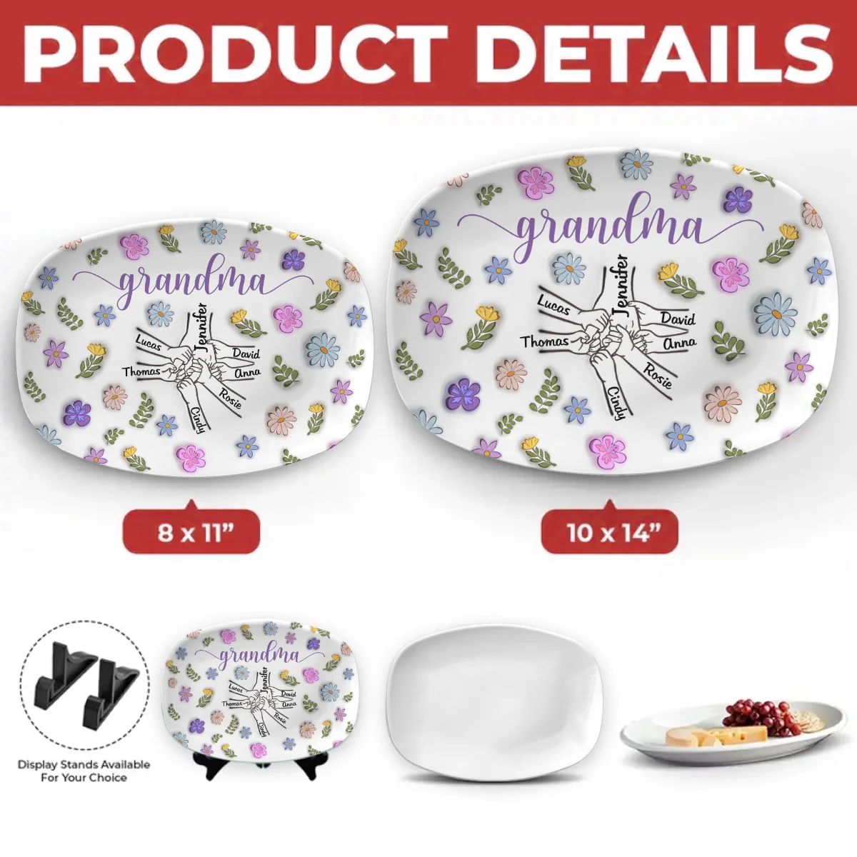 You Hold My Hand And My Heart - Personalized Custom 3D Inflated Effect Platter - Image 5