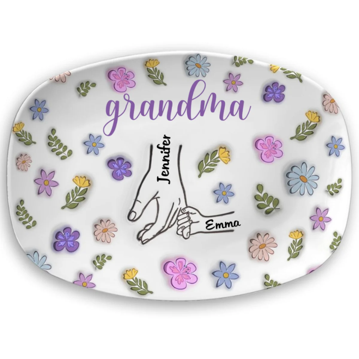 You Hold My Hand And My Heart - Personalized Custom 3D Inflated Effect Platter - Image 6