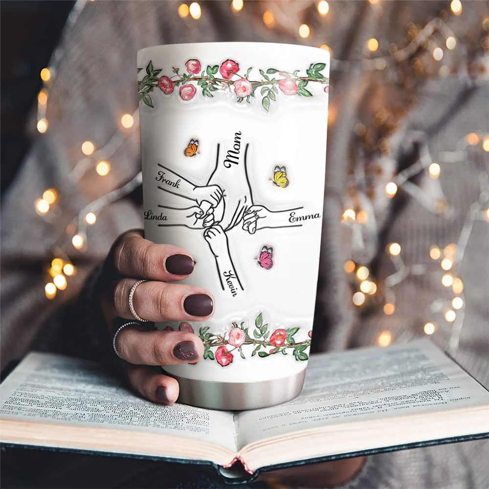 You Hold My Hand And My Heart - Personalized Custom 3D Inflated Effect Tumbler - Image 2