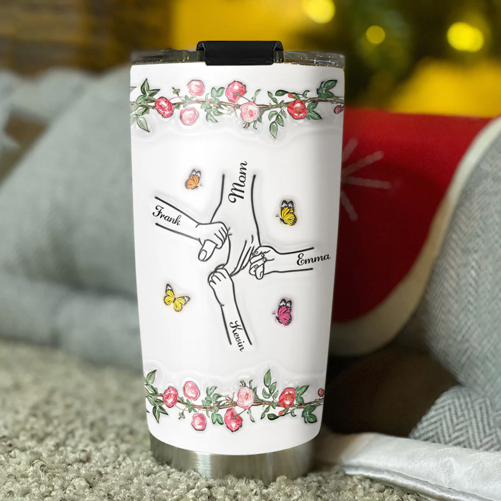 You Hold My Hand And My Heart - Personalized Custom 3D Inflated Effect Tumbler - Image 3