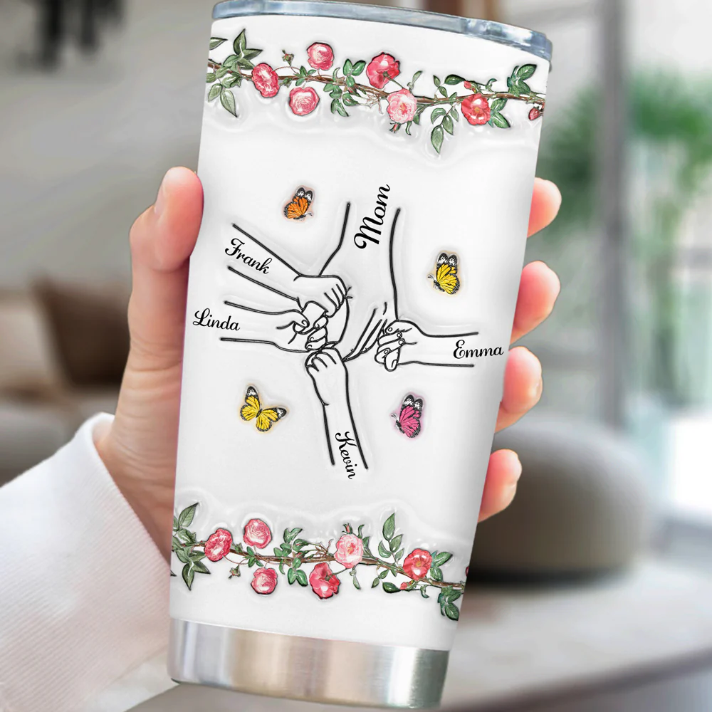 You Hold My Hand And My Heart - Personalized Custom 3D Inflated Effect Tumbler - Image 5