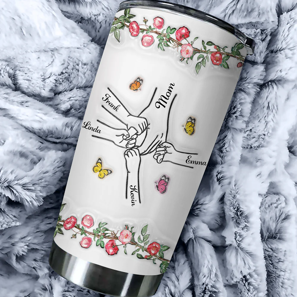You Hold My Hand And My Heart - Personalized Custom 3D Inflated Effect Tumbler - Image 7