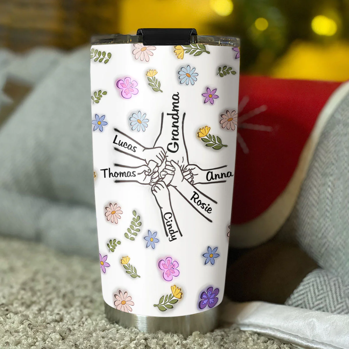 You Hold My Hand And My Heart - Personalized Custom 3D Inflated Effect Tumbler - Image 3