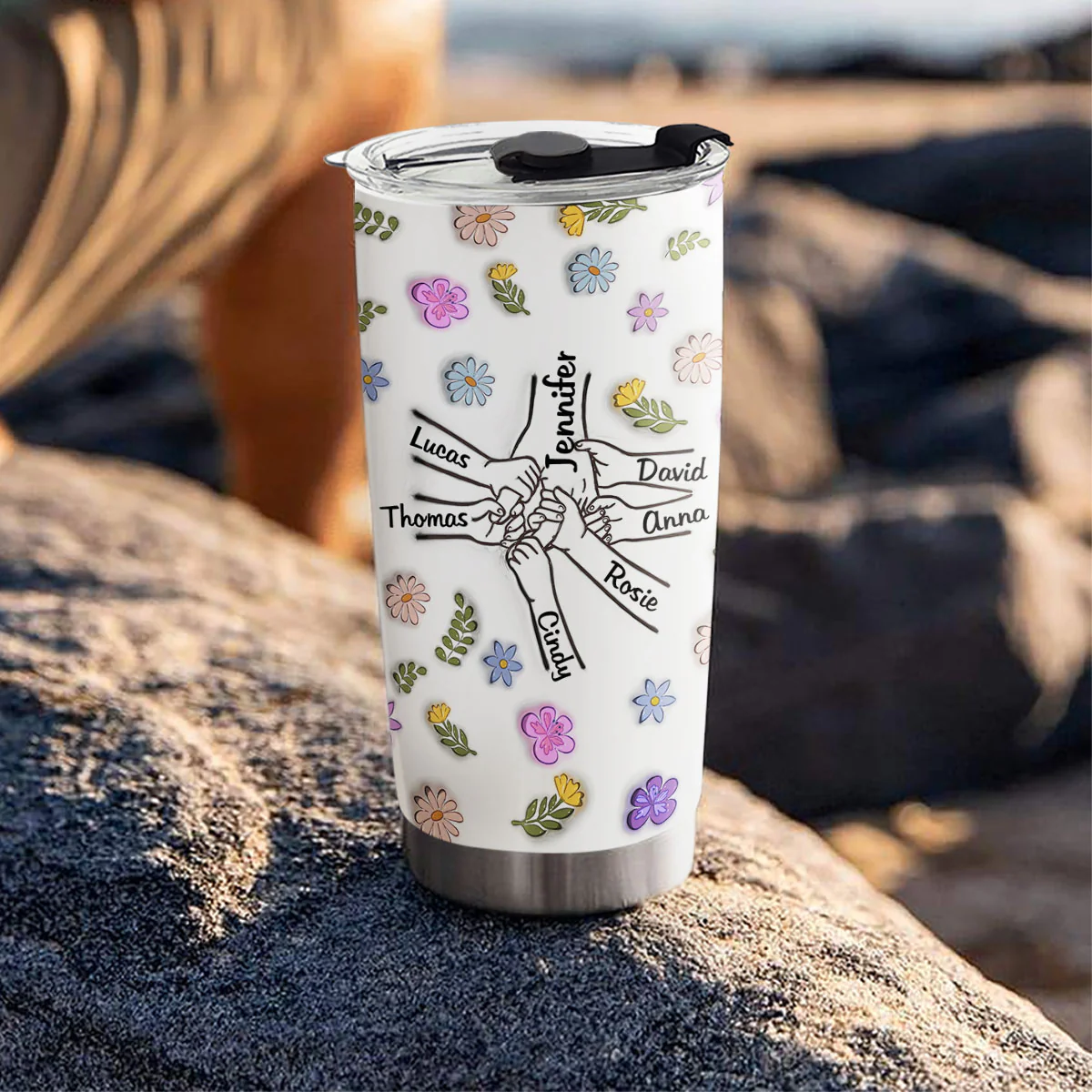 You Hold My Hand And My Heart - Personalized Custom 3D Inflated Effect Tumbler - Image 4