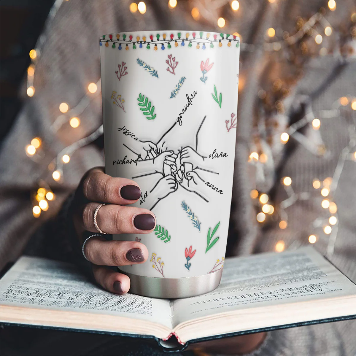You Hold My Hand - Personalized Custom 3D Inflated Effect Tumbler - Image 2