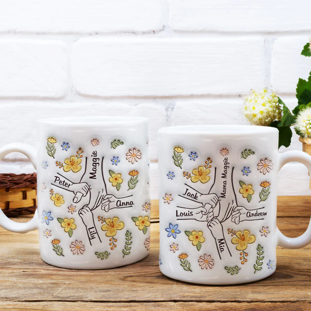 You Hold Our Hands, Also Our Hearts - Personalized Custom 3D Inflated Effect Mug - Image 3