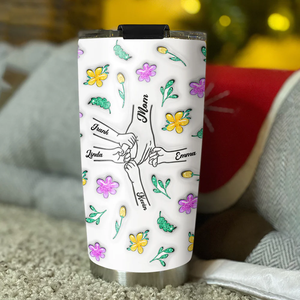 You Hold Our Hands, Also Our Hearts - Personalized Custom 3D Inflated Effect Tumbler - Image 3