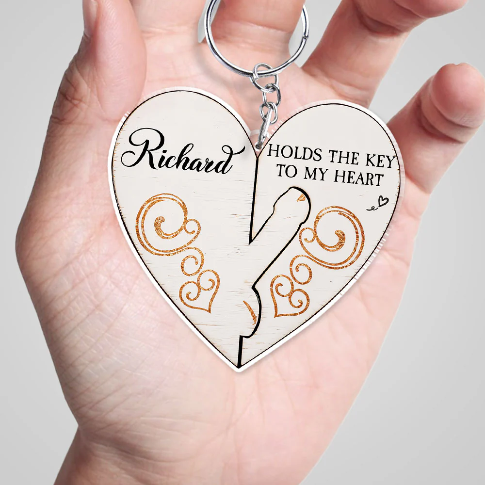 You Hold The Key To My Heart - Personalized Custom Acrylic Keychain - Image 2