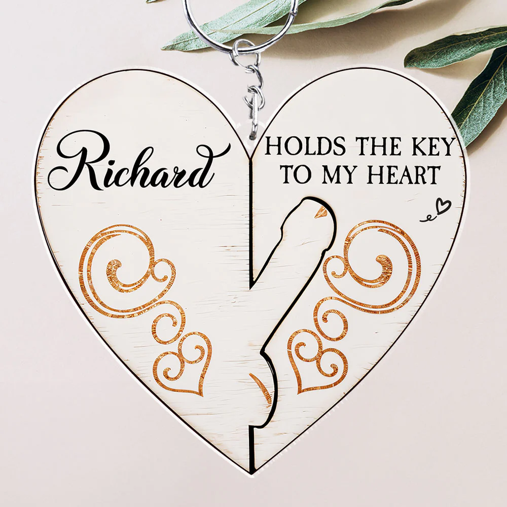 You Hold The Key To My Heart - Personalized Custom Acrylic Keychain - Image 3