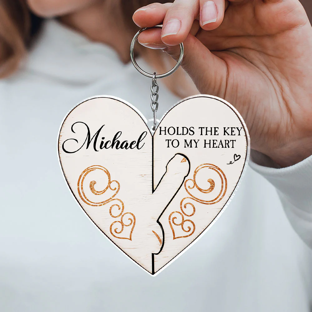 You Hold The Key To My Heart - Personalized Custom Acrylic Keychain - Image 5