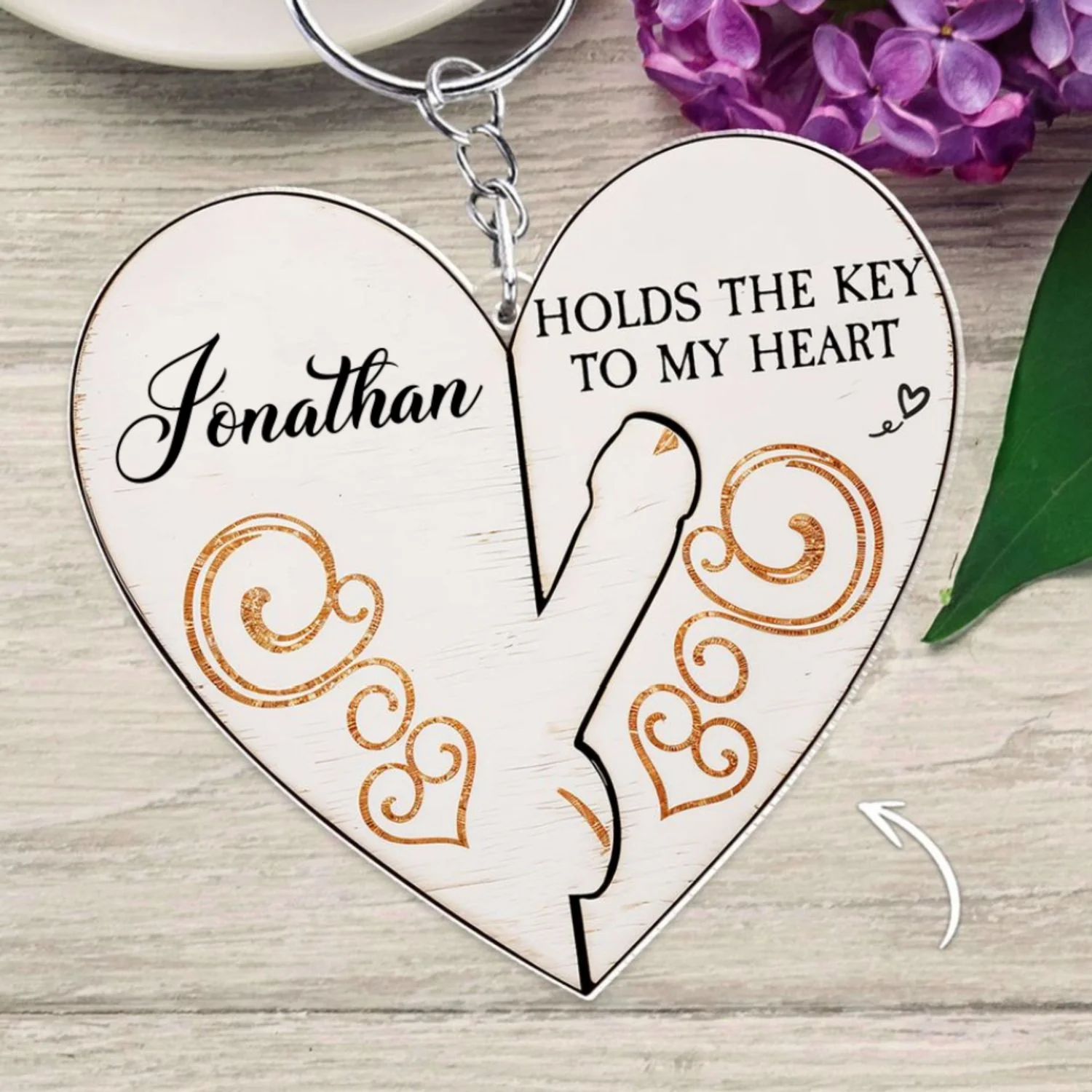 You Hold The Key To My Heart - Personalized Custom Acrylic Keychain - Image 6
