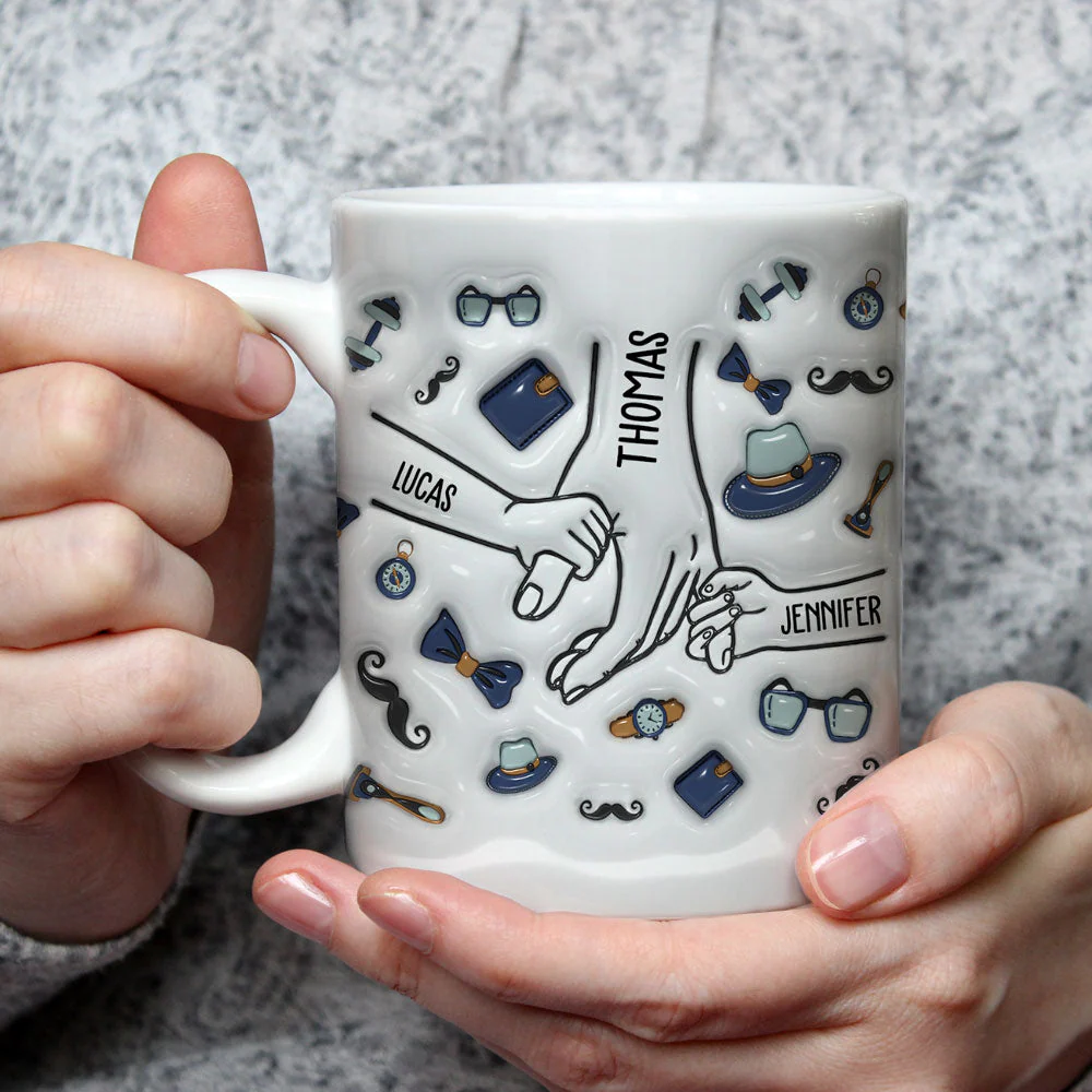 You Holding Hands - Personalized Custom 3D Inflated Effect Mug - Image 3