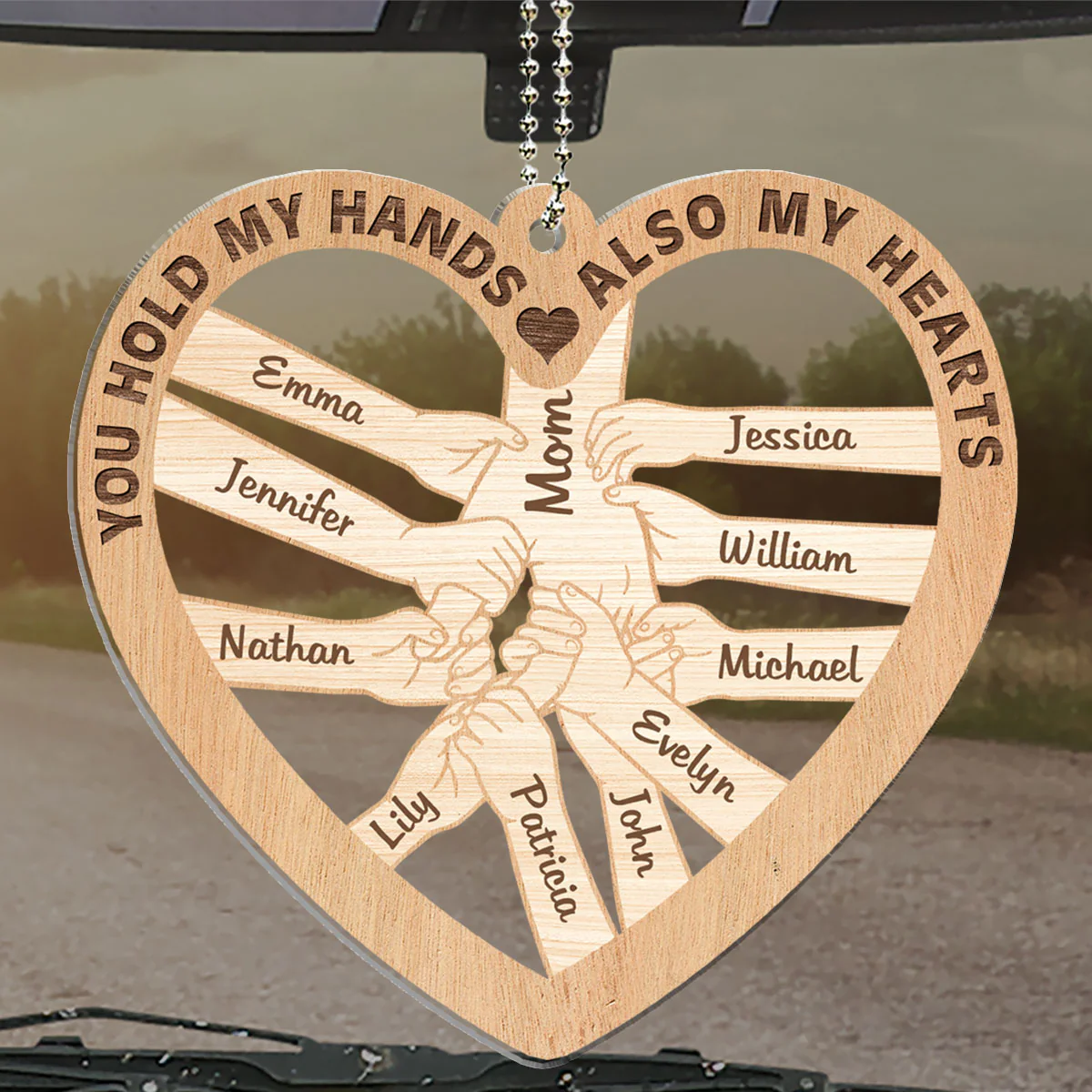 You Holds My Hands - Personalized Custom Car Ornament - Image 5