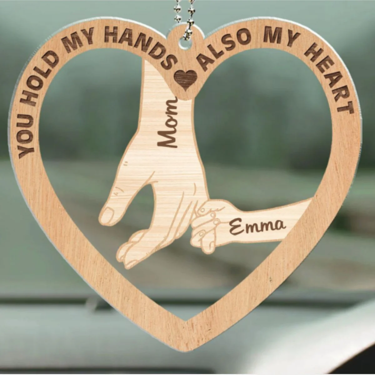 You Holds My Hands - Personalized Custom Car Ornament - Image 6