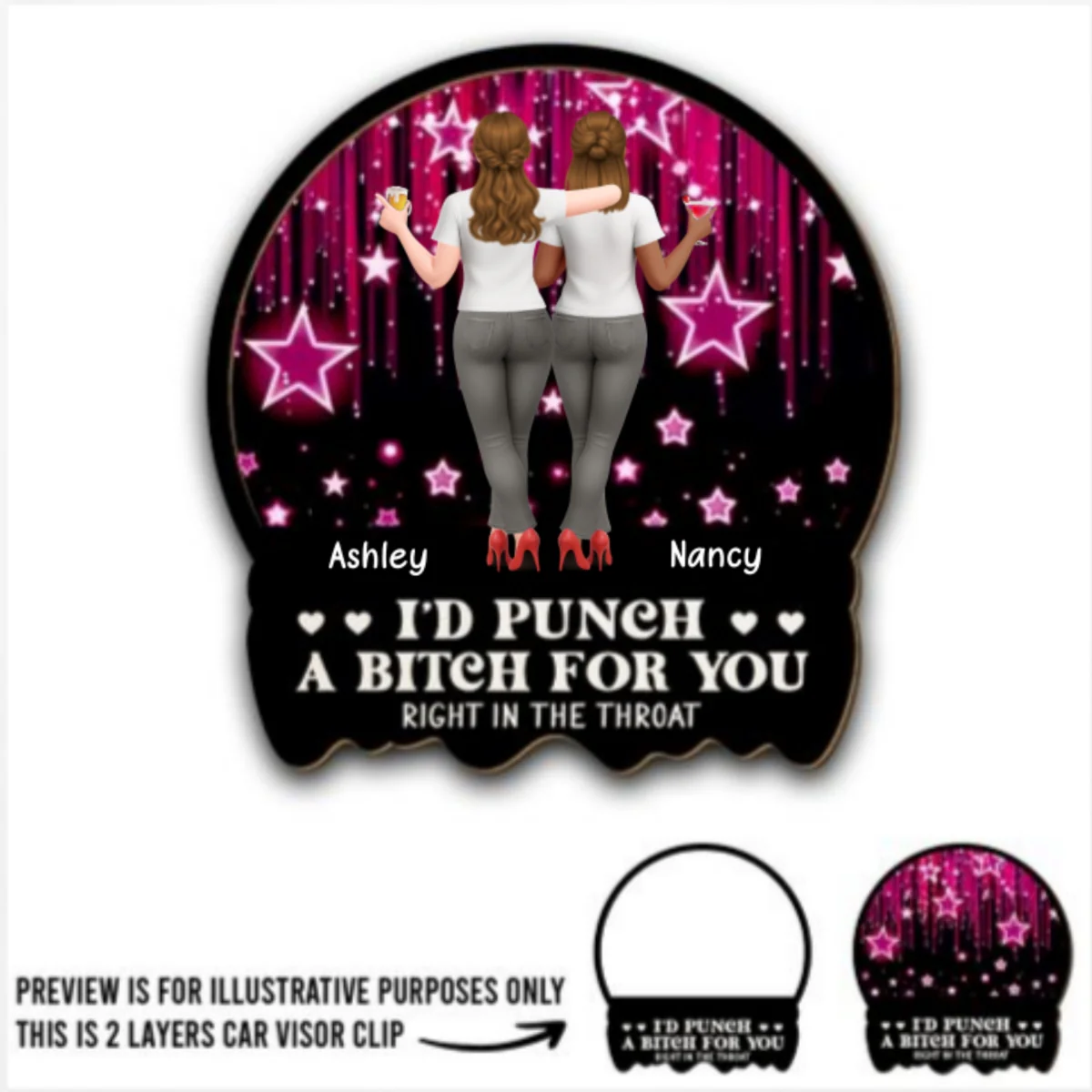You Keep Me Sane - Personalized Custom Car Visor Clip - Image 5