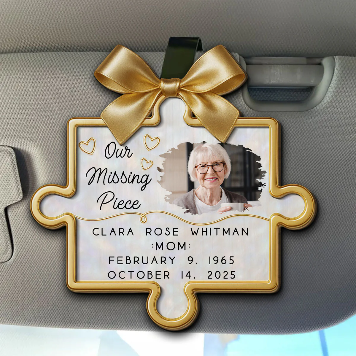 You Left A Space No One Can Fill - Personalized Custom Car Visor Clip