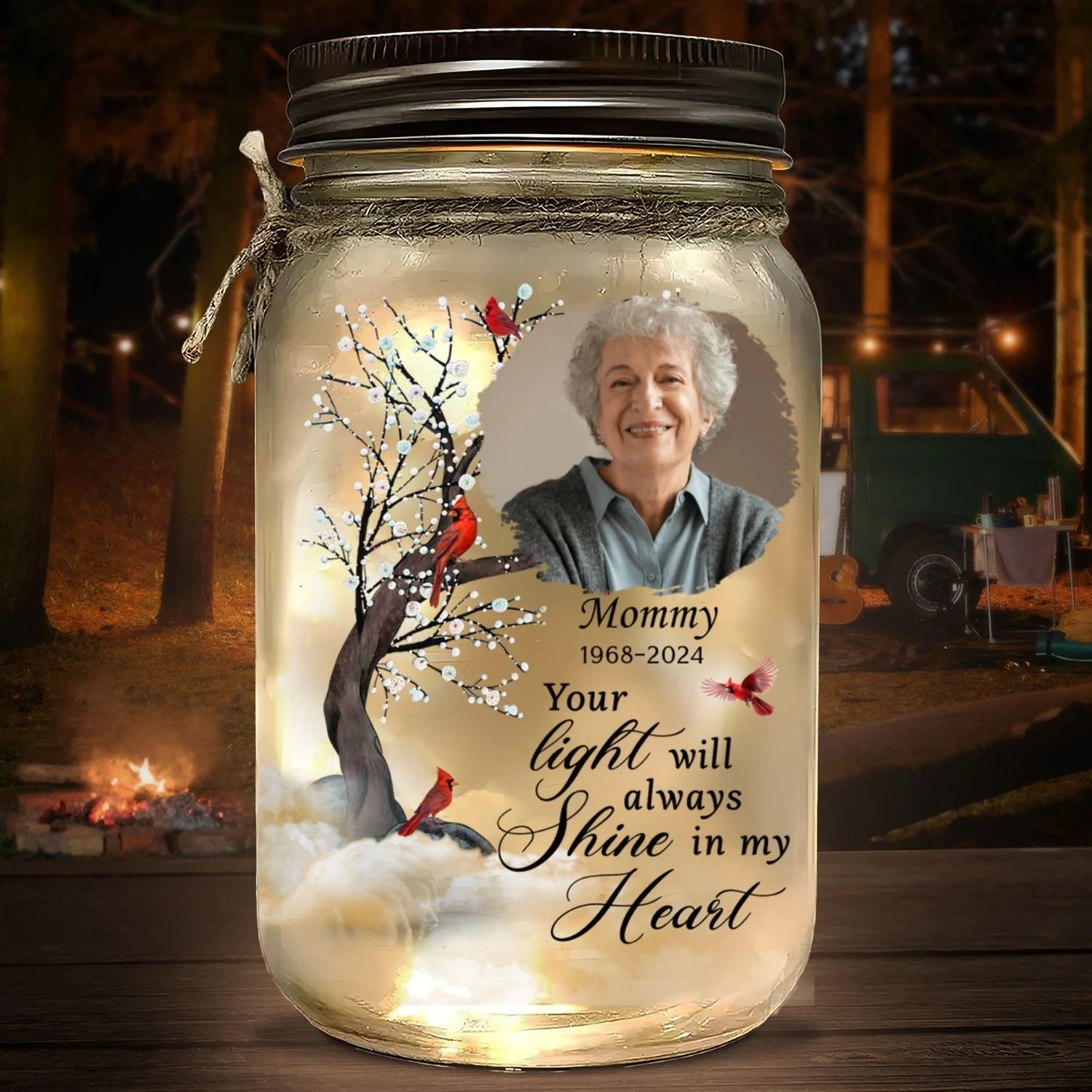 You Light My Heart - Personalized Custom Mason Jar Light - Image 5