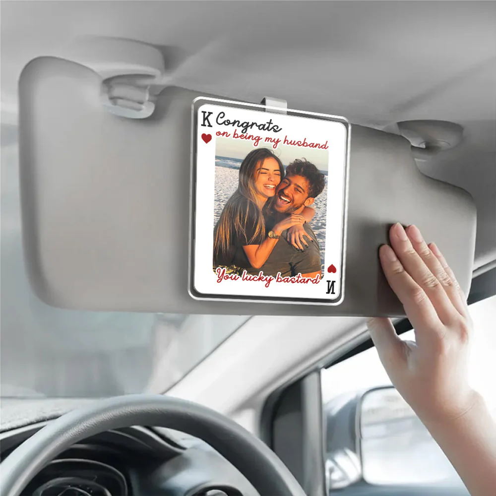 You Lucky Bastard - Personalized Custom Acrylic Car Visor Clip - Image 3