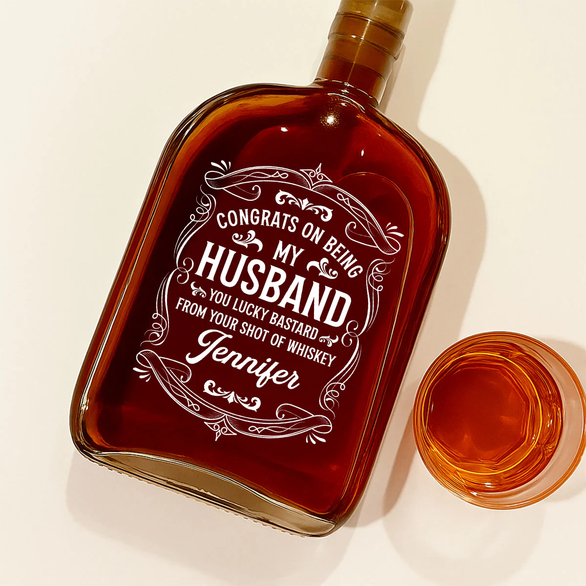 You Lucky Bastard - Personalized Custom Spirits Decanter - Image 2