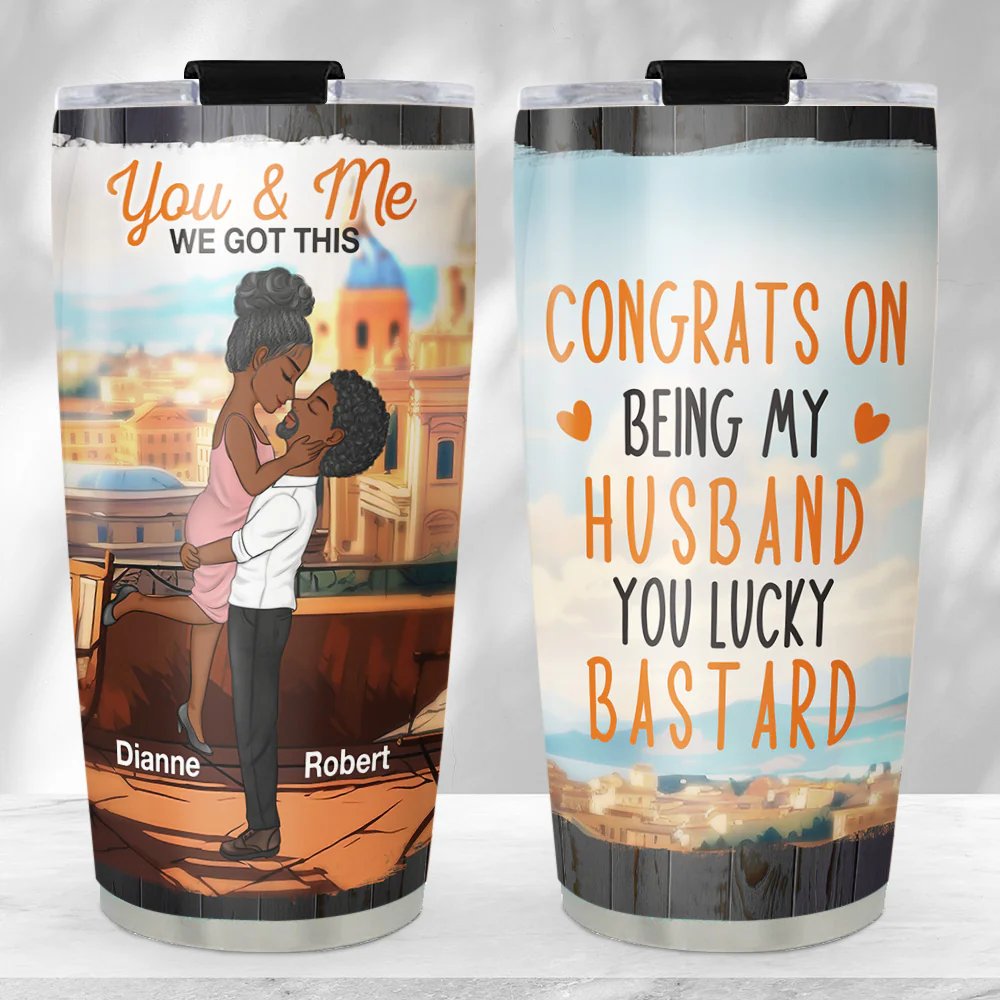 You Lucky Bastard -  Personalized Custom Tumbler - Image 4